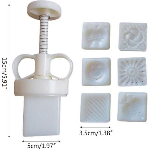 P9YE Plastic Mooncake Mold 30g Square Strawberry Stamp Cookie Cutter Mould DIY Baking Accessories Mid-Autumn Festival Kitchen