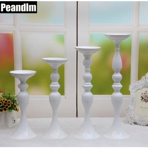 PEANDIM 50cm Height Candle Holder Stand Flowers Vase Candlestick Wedding Road Lead Candelabra Centrepieces