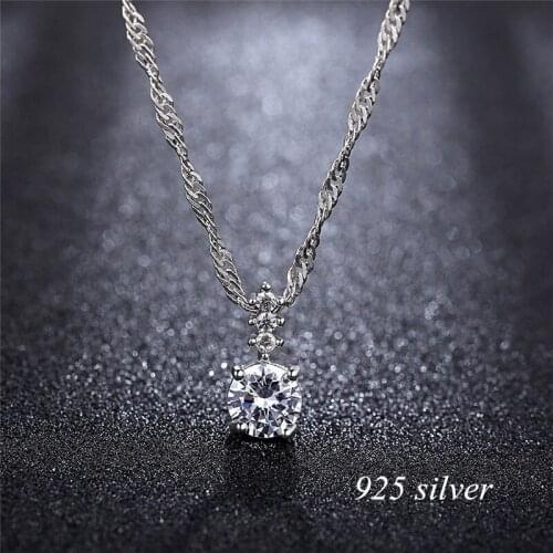 Blaike Exquisite Silver Color Zircon Pendant Necklace For Women Wedding Engagement Jewelry Gifts