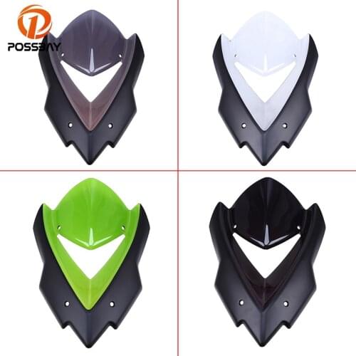 POSSBAY Motorcycle Bike Windshield Scooter Windscreen Wind Deflectors For Kawasaki Z1000 Windshield Double Bubble 2015 2016