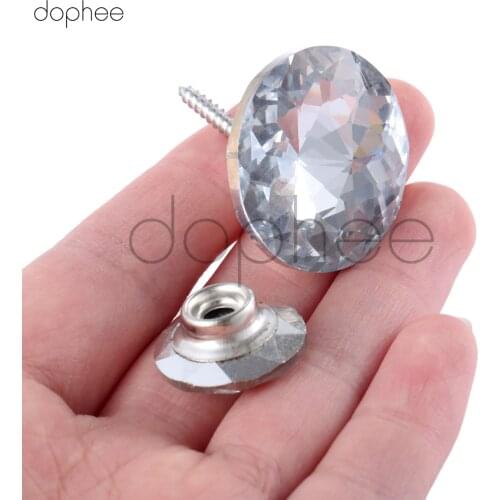 Dophee 10pcs 20/30mm Rhinestone Round Buttons Sewing Sofa DIY Buttons Accessories Crystal Diamond Decor Furniture Accessory