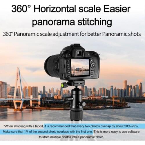 SLR Micro Single Ball Universal Damping Panoramic Pan Tilt Quick Release Plate Camera Accessories Tripod 360 ° Rotatable PTZ