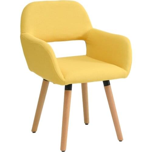 Modern Simple Computer Chair Household Dining Stool Creative Coffee Shop Chair Wooden Leisure Living Room Chair with Handrest