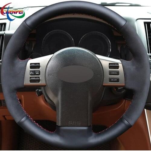 DIY Hand-Stitched Non-slip Black Leather Suede Steering Wheel Cover For Infiniti FX FX35 FX45 2003-2008 Car Interior Accessories