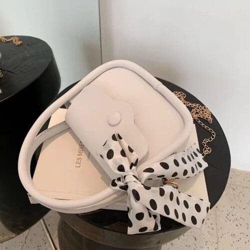 Bow Saddle Shoulder Bags For Women Solid Color Ribbon Cross-Body Bags 2021 Autumn Korean New Designer All-Match PU Handbags