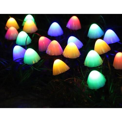 LED Solar Outdoor Mushroom Garden Decoration Light IP66 Waterproof Garden Terrace Decoration Light Solar Battery Fairy Light