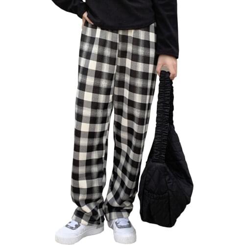 VIHKLC Women's Plaid Trousers