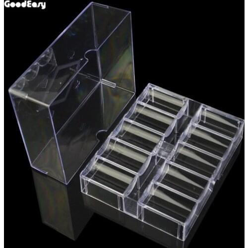 High Quality 100/200PCS Acrylic Poker Chip Tray/Box Transparent Chips Box With Cover Casino Game