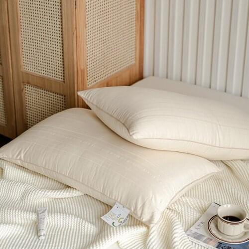 Japanese Cotton Jacquard Single Soft Pillow Adult Feather Velvet Pillow