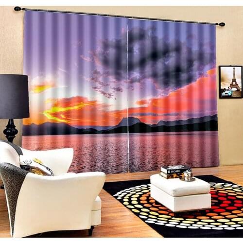 Ocean Sailing Scenery 3D Printing Curtain Adult Bedroom Curtain Living Room Curtain Shade Fabric Custom Hook Decorative Curtain