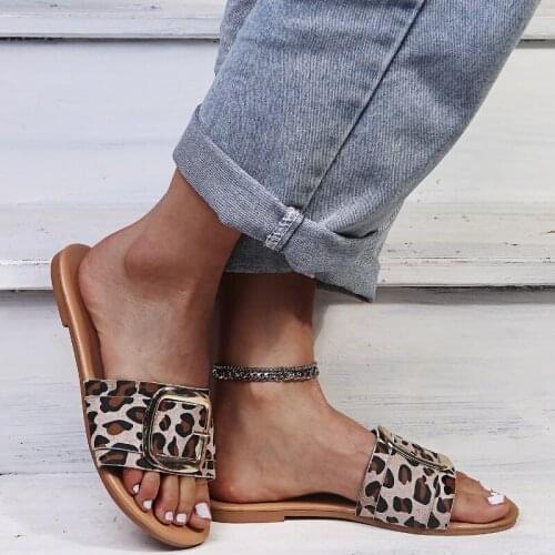 New Slides Slippers Women Outdoor Summer Sexy Girl Party Beach Holiday PU Leather Flat Heel Sandals Shoes Big Size 35-43 2021