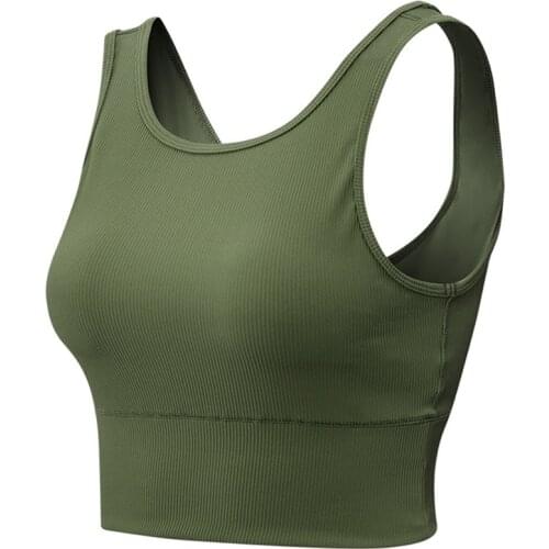 New High Quality Sexy Seamless Yoga Vest Front And Back Design Women Crop Top Sports Bra Gym Fitness Training Female Underwear