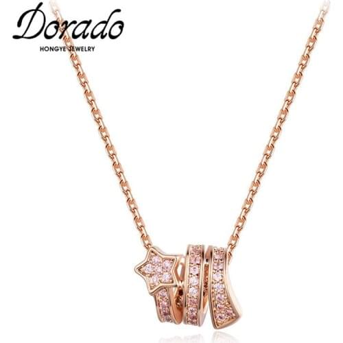 Dorado Vintage Round Pendant Necklace for Women Punk High Quality Metal Chain Party Star AAA Zircon Simple Collier Hot Sale