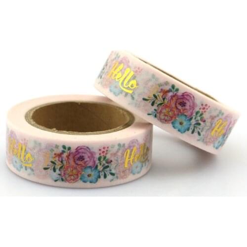 1pcs Colorful Floral Foil Washi Tape Hand Tear Decorative DIY Paper Tape Single Sided Adheisve Craft Washi