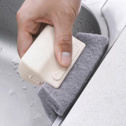1PC multifunction Window Door Track Groove Corner Keyboard Slot Cleaning Brush Kitchen Sponge Hand Held Gap Brush Door Household