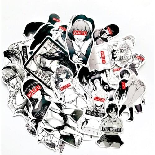 10/30/50pcs/pack Waifu Material Vinyl Decal Sticker suitcase laptop Car Truck Anime Hentai Sexy Pinup Mang Girl manga sticker