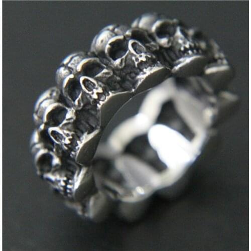 2017 Cool Band Skull Ring Stainless Steel Mens Women Fashion Fashion Biker Skull Ring