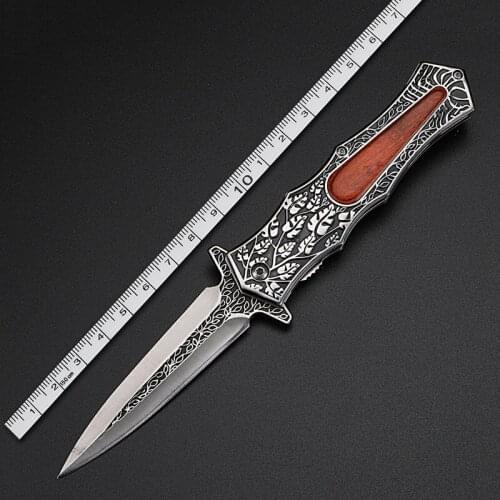 9.18'' Damascus 440C Steel Folding Blade Knife Survival Camping Tool Hunting Pocket Knife Tactical Knives EDC Outdoor Tool
