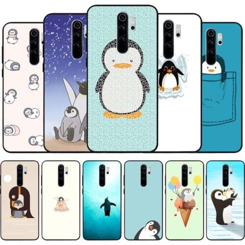 Cute Lovely Penguin black Silicone Phone Case For Redmi note 9 8 7 Pro S 8T 7A Cover