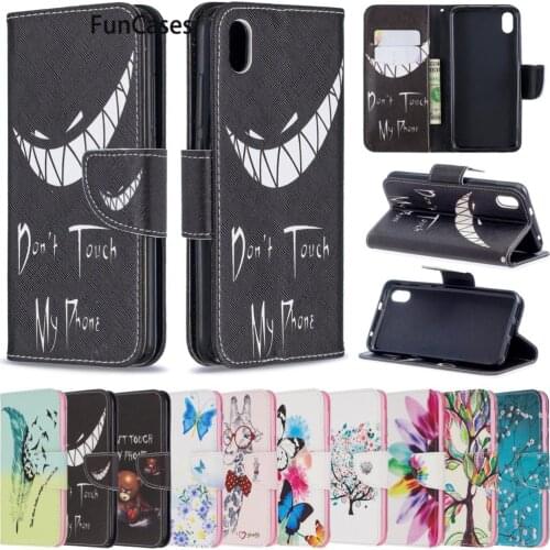 Smiley PU Leather Book Flip Phone Shell For capinha Redmi Note 7S Soft TPU Cases sFor Cute Xiaomi Redmi Cover Note 7 7A Pro Case