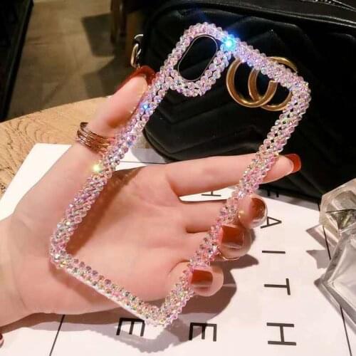 Luxury Sparkle Rhinestone Diamond Bling Clear Handmade Back Cover for iPhone 12 Pro Max Mobile Phone Case For iPhone 11 Pro Max