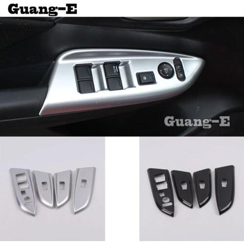 For Honda Fit Jazz 2017 2018 2019 Car Cover Inner Door Window Glass Panel Armrest Lift Switch Button Trim Frame Sticks Part 4pcs