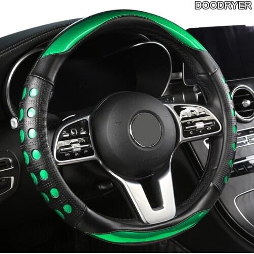 DOODRYER Carbon Fiber Leather Car Steering Wheel Cover For C1 C3 C4 C5 DS4 DS5 Berlingo B9 Xsara Picasso Jumpy Saxo Spacetourer