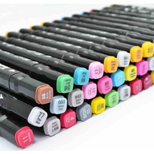 Oily alcohol double-end marker pen for Design drawing free shipping