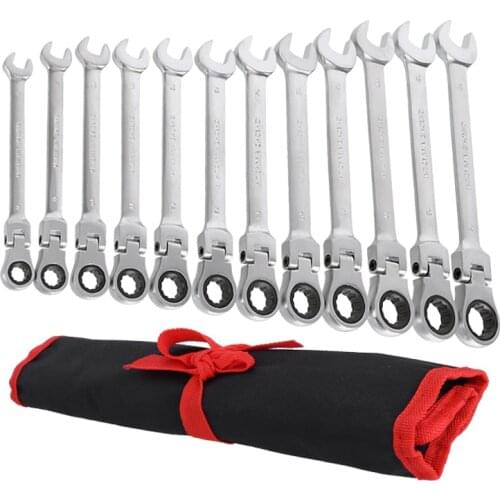 Key Ratchet Wrench Spanner Tool Set Ratchet 5/6/7/12 PCS Car Wrench Set Hand Tools Double Head Wrenches Kits Adjustable Spanner