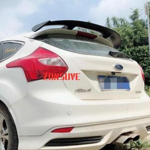 Use For Ford Focus 2012-2015 Spoiler ABS Plastic Carbon Fiber Look Hatchback SUV Roof Rear Wing Body Kit Accessories