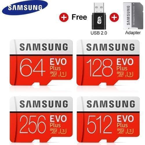 100% Original SAMSUNG Memory Card 64GB 128GB 256GB 512GB SDXC U1 U3 Micro SD Card C10 UHS TF Cards Flash Microsd with Adapter