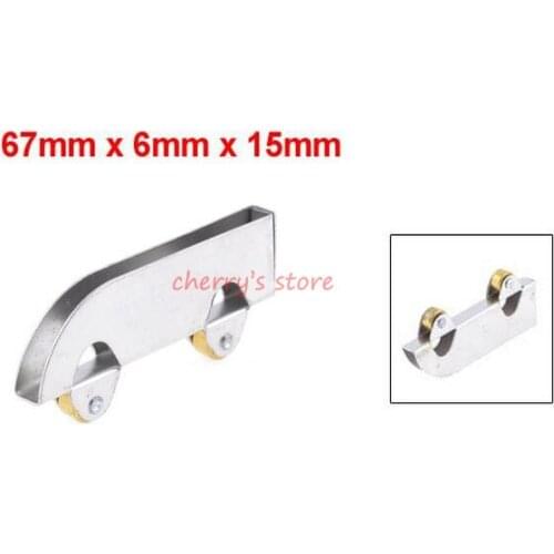 Metal Axles Window Pulley Door Sliding Two Rollers Wheel 8mm Silver Tone 10 Pcs