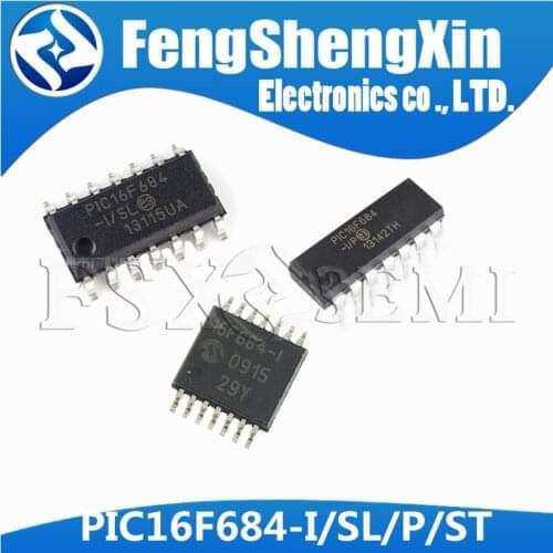 10Pcs PIC16F684-I/P DIP-14 PIC16F684-I/ST TSSOP-14 PIC16F684-I/SL SOP-14 PIC16F684 PIC16F684-I 8-bit microcontroller IC
