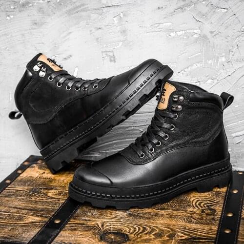 2020 Winter Mens Boots Warm PU Leather Male Waterproof Shoes Chaussure Mans Casual Shoes For Men Boots Footwear Male Sneakers