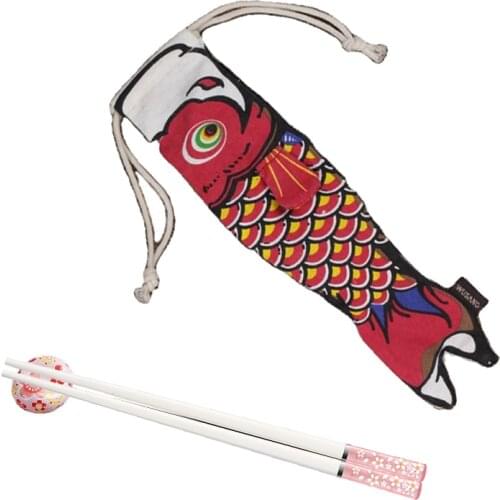 1 bag chopsticks Set Carp Sakura Tableware Kitchen for sushi Instant Noodles Japanese festival Dinner set Childrens day Gift