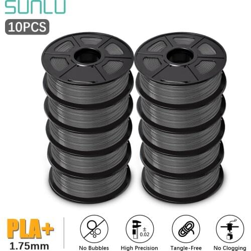 SUNLU PLA PLUS Filament 1.75mm 1kg For 3D Printer Children 3D Pen PLA 3d Printing Filament 10 Rolls/Set