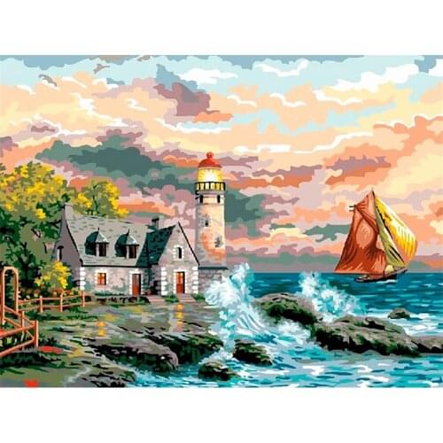 Landscape DIY 11CT Cross Stitch Embroidery Kits Craft Needlework Set Cotton Thread Printed Canvas Home Decoration Sell