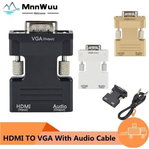 HDMI to VGA Converter Female to Male Digital To Analog 1080P HDMI TO VGA Audio Video Converter for PC Laptop TV Box Projector