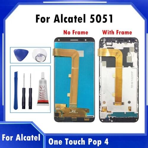 5" For Alcatel One Touch Pop 4 lcd 5051 5051D 5051X 5051J 5051M OT5051 Touch Screen Panel Digitizer LCD Display Assembly+Tools