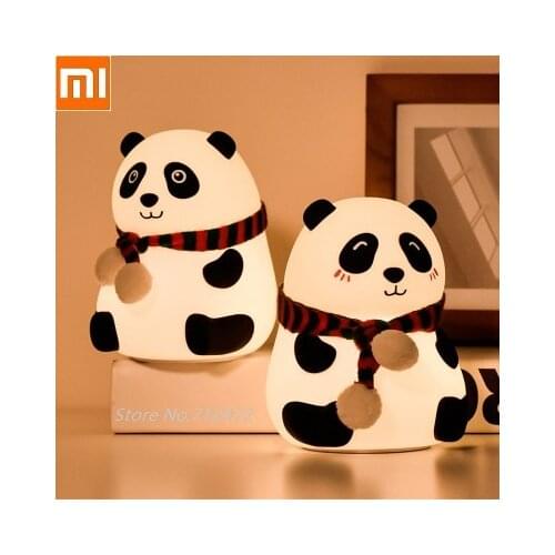 New Mini Panda Silicone Lamp USB Charging Colorful Pat LED Night Light Cartoon panda gift for children girl
