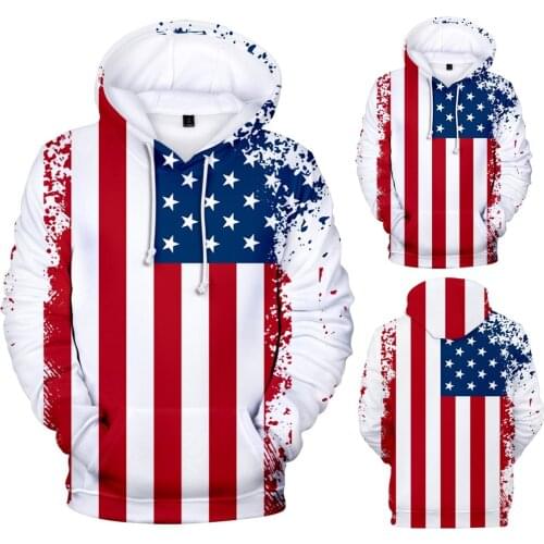 Mens Hoodies Mens 3d Flag Printed Long Sleeve Couples Hoodies Sweatershirt Top Blouse Men Casual Loose Hooded Sweatshirt