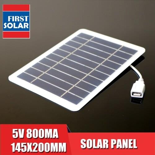 5 V 4 W 800mA Output microUSB Outdoor Battery Charger USB Female Port Charge Regulators Solar Panel 3.7V 18650