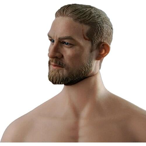 In Stock 1/6 Scale Male Charlie Hunnam Head Sculpt Carving Head Model Fit 12'' Action Figure Body Doll Toy