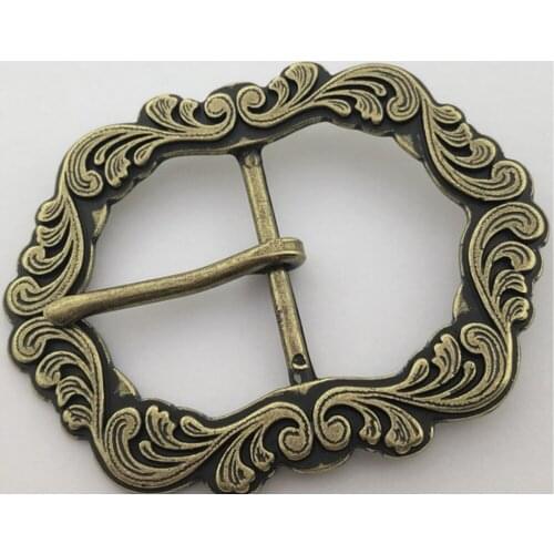 20pcs/lot Vintage Flower Pattern Belt Buckle 40mm Antique Bronze Tin Plating Buckles DIY Belt Making Accessory Wholesale