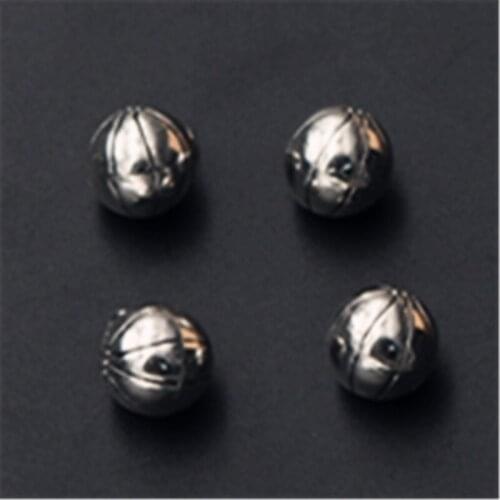 WKOUD 4pcs Silver Color 3D Basketball Charm Alloy Pendants Bracelet Earrings DIY Metal jewelry Handmade A1056