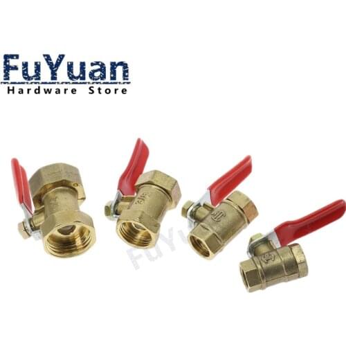 1/4'' 3/8'' 1/2'' BSP Female Thread Pneumatic Mini Ball Valve Brass Connector Joint Copper Fitting Coupler Adapter Water, Air