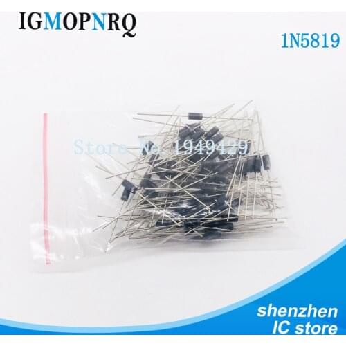 100PCS/LOT IN5819 DO-41 1A 40V SCHOTTKY DIODE 1N5819 DIP