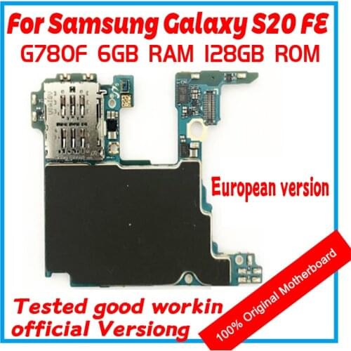 128GB EU version logic board For Samsung Galaxy S20-FE G780F S20 FE G780F Motherboard with full chips Android OS Mainboard