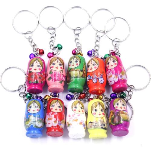 20Pcs Mixed Lovely Russian Doll Pattern Wood Wooden Pendants Jewelry DIY Findings Charms 3.5x1.6cm