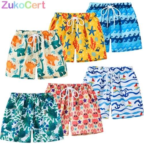 2021 Kids Boys Swim Shorts Trunks Leaf Printed Short Pants Vacation Style Elastic Shorts Beach Shorts Bottoms Boy Briefs Holiday